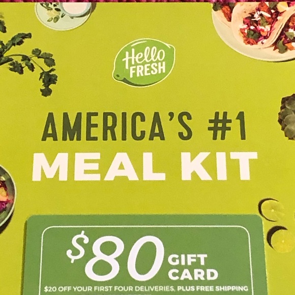 $80 Gift Card Hello Fresh MEAL KIT - Picture 1 of 4